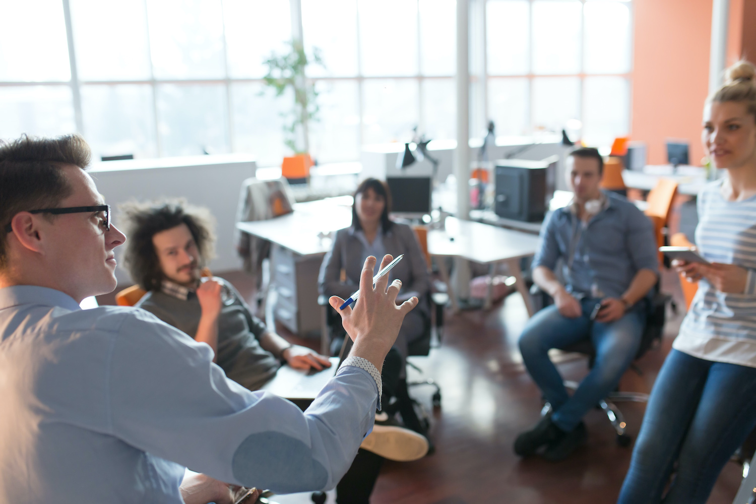 Young Business Team At A Meeting at modern office building